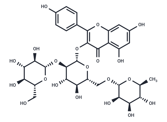 Kaempferol-3-O-(2''-O-β-D-glucopyl)-β-D-rutinoside Chemical Structure