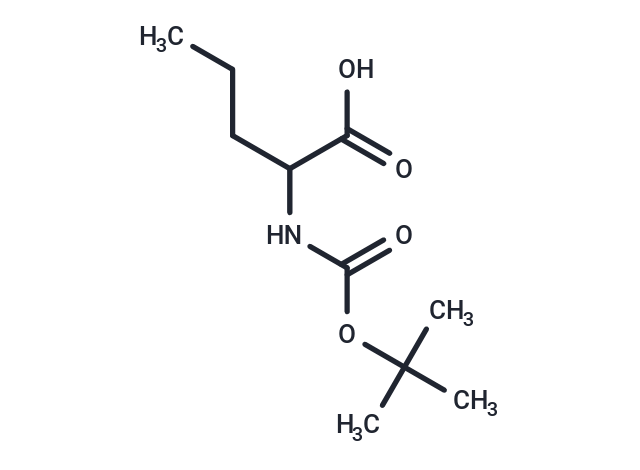 (R)-2-((tert-Butoxycarbonyl)amino)pentanoic acid Chemical Structure