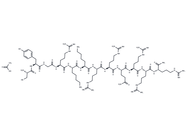 Cys-TAT(47-57) acetate(583836-55-9 Free base) Chemical Structure