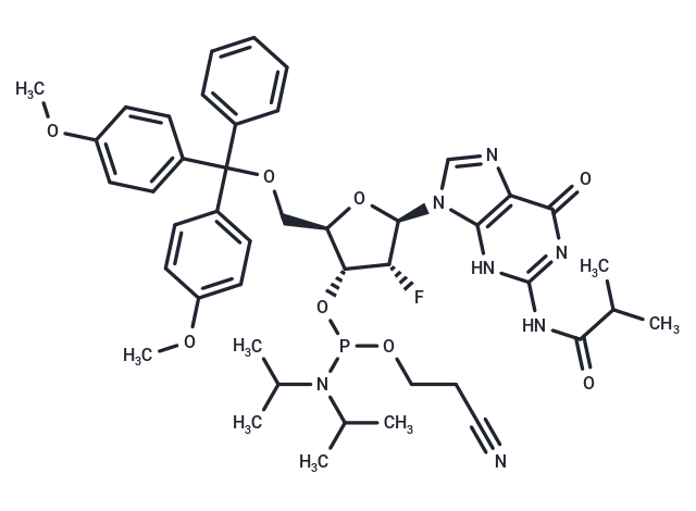 DMT-2'Fluoro-DG(IB) Amidite Chemical Structure