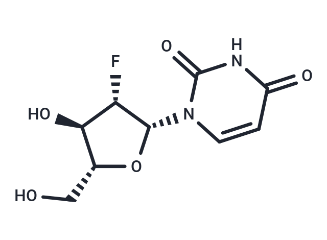 1-(2-Deoxy-2-fluoro-beta-D-arabinofuranosyl)uracil Chemical Structure
