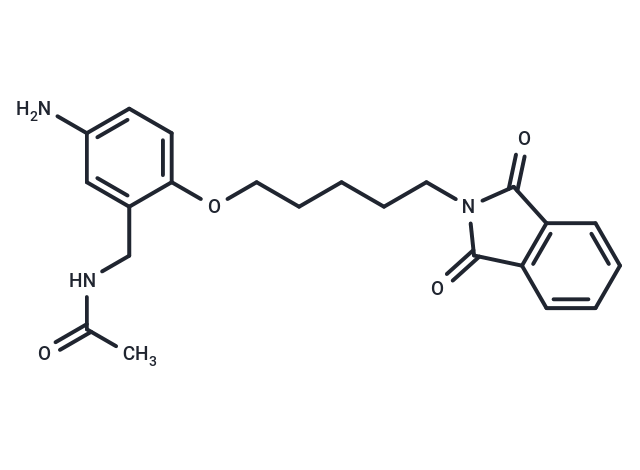Acetamide, N-(5-amino-2-((5-phthalimidopentyl)oxy)benzyl)- Chemical Structure
