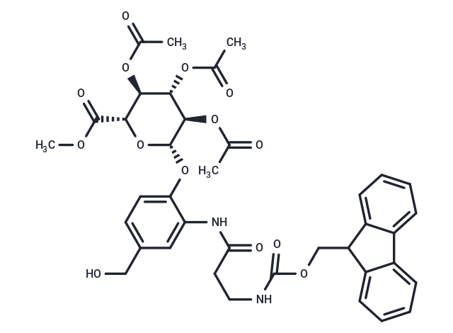 Me-triacetyl-β-D-glucopyranuronate-Ph-CH2OH-Fmoc Chemical Structure