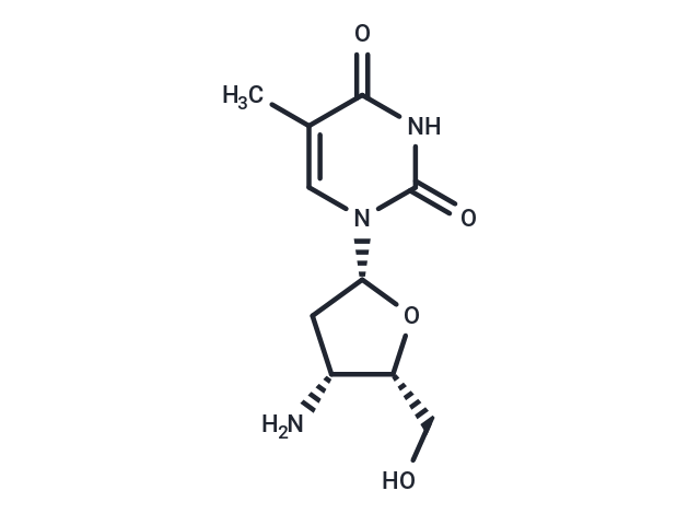1-(3-beta-Amino-2,3-dideoxy-beta-D-threopenta-furanosyl)thymine Chemical Structure