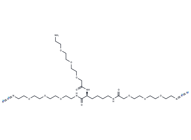 Amine-PEG3-Lys(PEG3-N3)-PEG3-N3 Chemical Structure