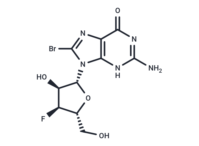 8-Bromo-3’-deoxy-3’-fluoroguanosine Chemical Structure