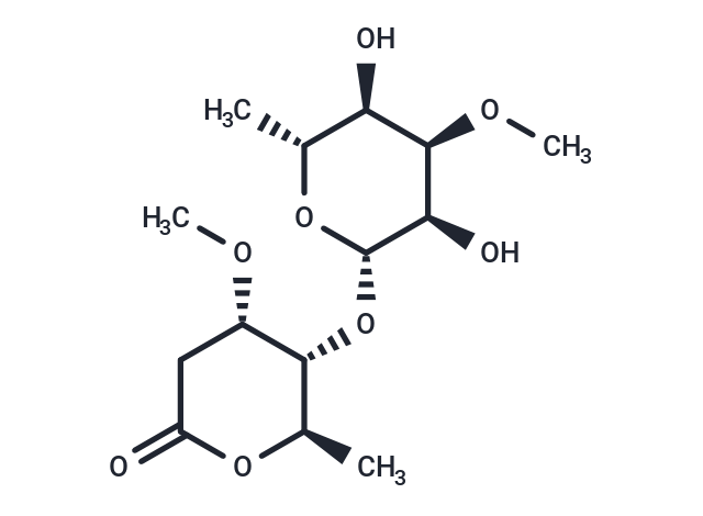 6-Deoxy-3-O-methyl-β-allopyranosyl (1→4)-β-cymaronic acid δ-lactone Chemical Structure
