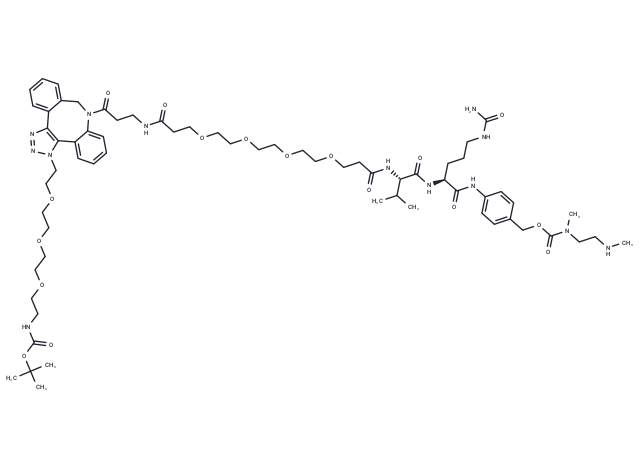 TargetMol Chemical Structure Boc-NH-PEG3-C2-triazole-DBCO-PEG4-VC-PAB-DMEA