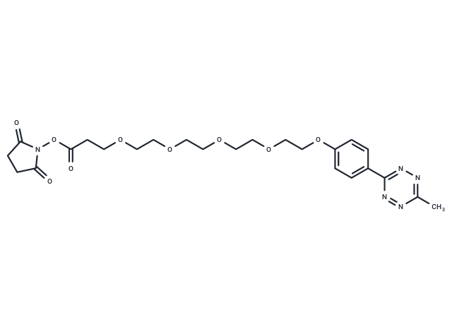 Methyltetrazine-PEG5-NHS ester Chemical Structure