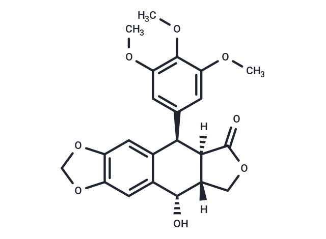 (-)-Epipodophyllotoxin Chemical Structure