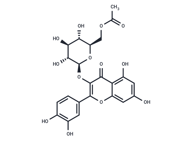 Quercetin-3-O-glucose-6''-acetate Chemical Structure