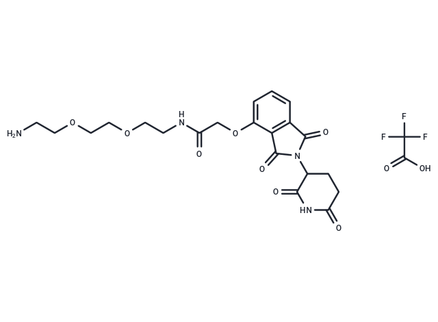 Thalidomide-O-amido-PEG2-C2-NH2 TFA Chemical Structure