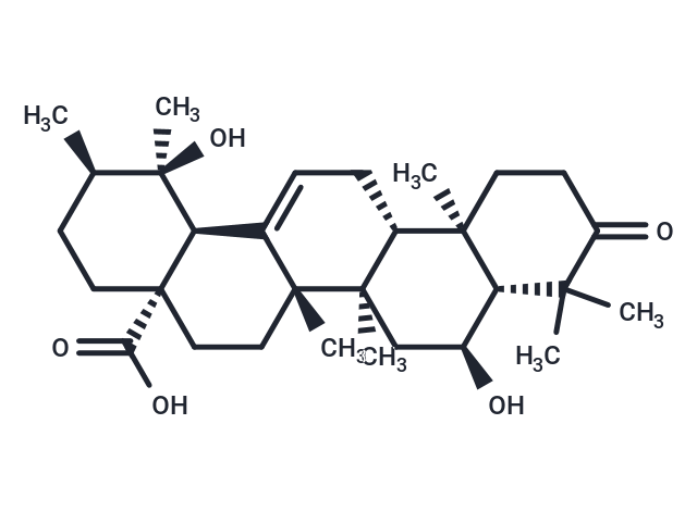 TargetMol Chemical Structure 6,19-Dihydroxyurs-12-en-3-oxo-28-oic acid