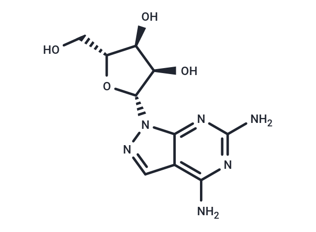 4,6-Diamino-1-(b-D-ribofuranosyl)-1H-pyrazolo[3,4-d]pyrimidine Chemical Structure