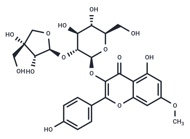 TargetMol Chemical Structure Rhamnocitrin 3-apiosyl-(1â2)-glucoside