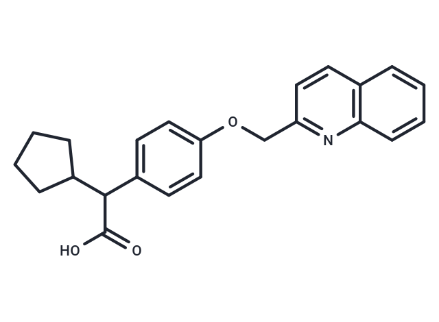 α-Cyclopentyl-4-(2-quinolinylmethoxy)benzeneacetic acid Chemical Structure