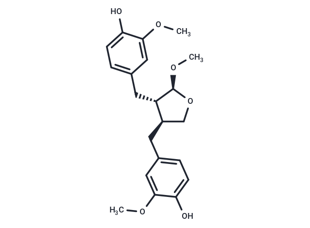TargetMol Chemical Structure 4,4'-Dihydroxy-3,3',9-trimethoxy-9,9'-epoxylignan