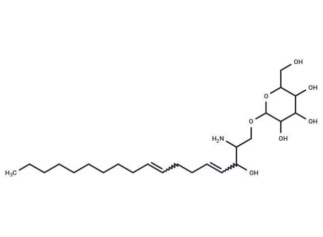 1-β-D-Glucosylsphingadienine (d18:2 (4E,8E)) Chemical Structure