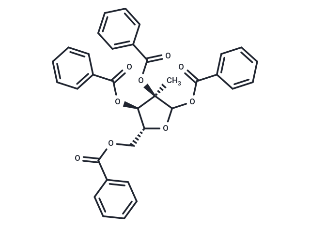 1,2,3,5-Tetra-O-benzoyl-2-bea-C-methyl-D-ribofuranose Chemical Structure