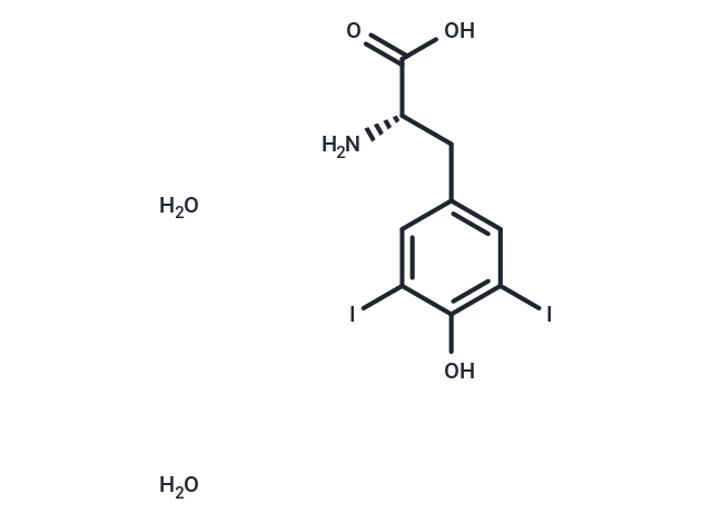 (S)-2-Amino-3-(4-hydroxy-3,5-diiodophenyl)propanoic acid dihydrate Chemical Structure