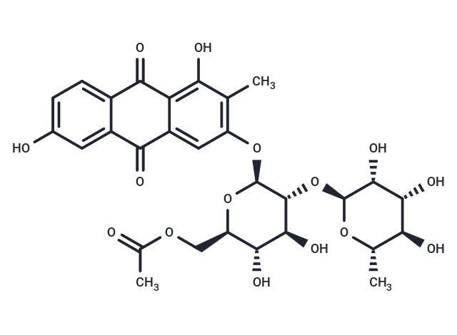 TargetMol Chemical Structure 2-Methyl-1,3,6-trihydroxy-9,10-anthraquinone-3-O-α-rhamnosyl-(1→2)-β-D-glucoside