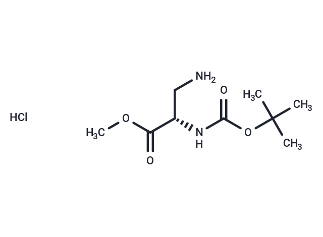 (S)-Methyl 3-amino-2-((tert-butoxycarbonyl)amino)propanoate hydrochloride Chemical Structure