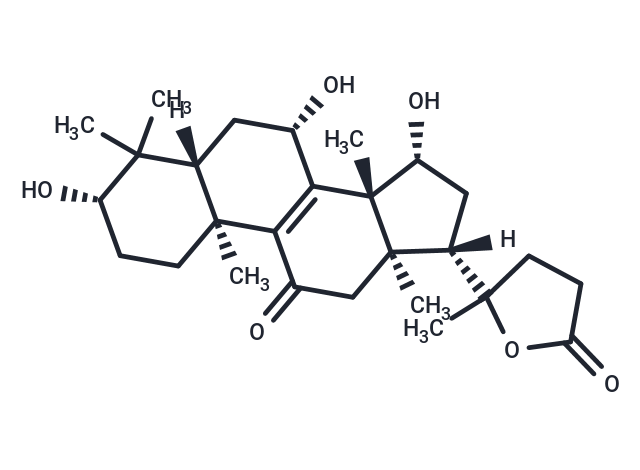 3β,7β,15β-Trihydroxy-11-oxo-lanosta-8-en-24→20 lactone Chemical Structure