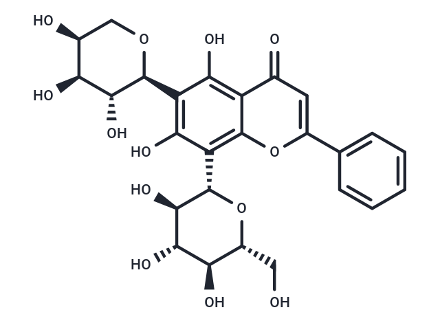 Chrysin 6-C-arabinoside 8-C-glucoside Chemical Structure