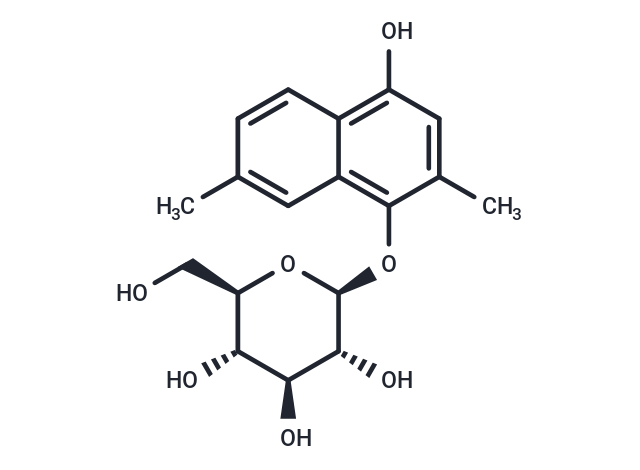 2,7-Dimethyl-1,4-dihydroxynaphthalene 1-O-glucoside Chemical Structure