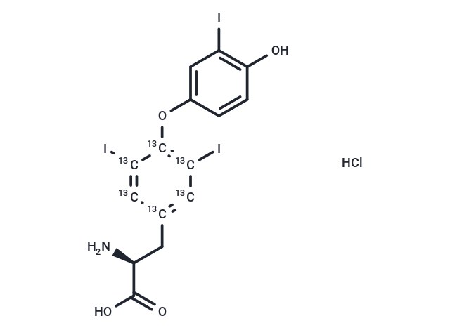 Triiodothyronine-13C6 hydrochloridehydrochloride Chemical Structure