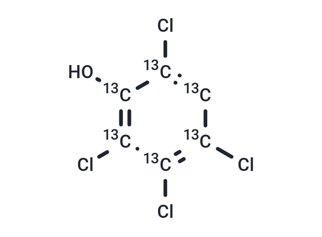 TargetMol Chemical Structure 2,4,5,6-Tetrachlorophenol-13C6