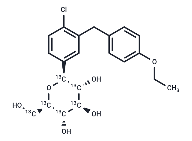 Dapagliflozin-13C6 (glucitol-13C6) Chemical Structure