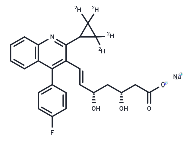 Pitavastatin-d4 Sodium Salt Chemical Structure