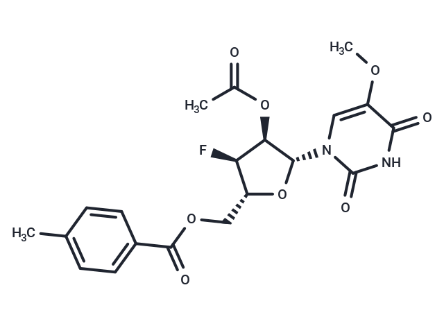 2’-O-Acetyl-5’-O-(p-toluoyl)-3’-deoxy-3’-fluoro-5-methoxyluridine