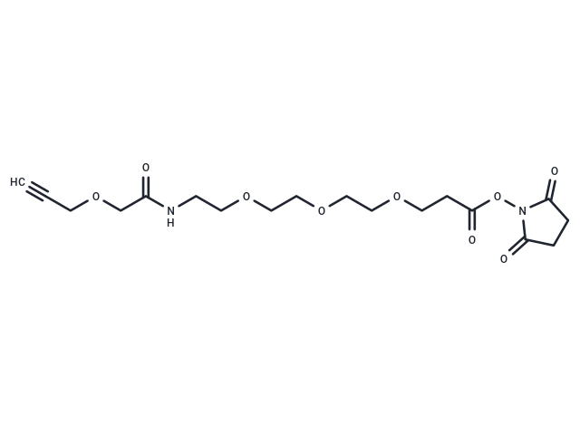 Propargyl-O-C1-amido-PEG3-C2-NHS ester