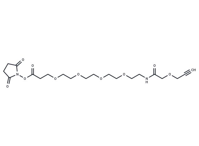 Propargyl-O-C1-amido-PEG4-C2-NHS ester