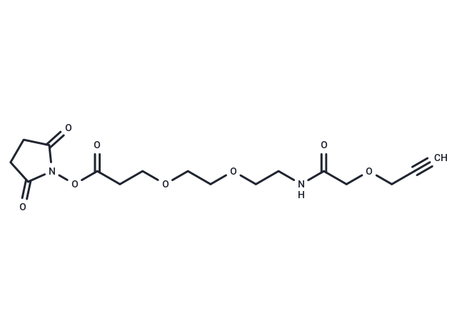 Propargyl-O-C1-amido-PEG2-C2-NHS ester